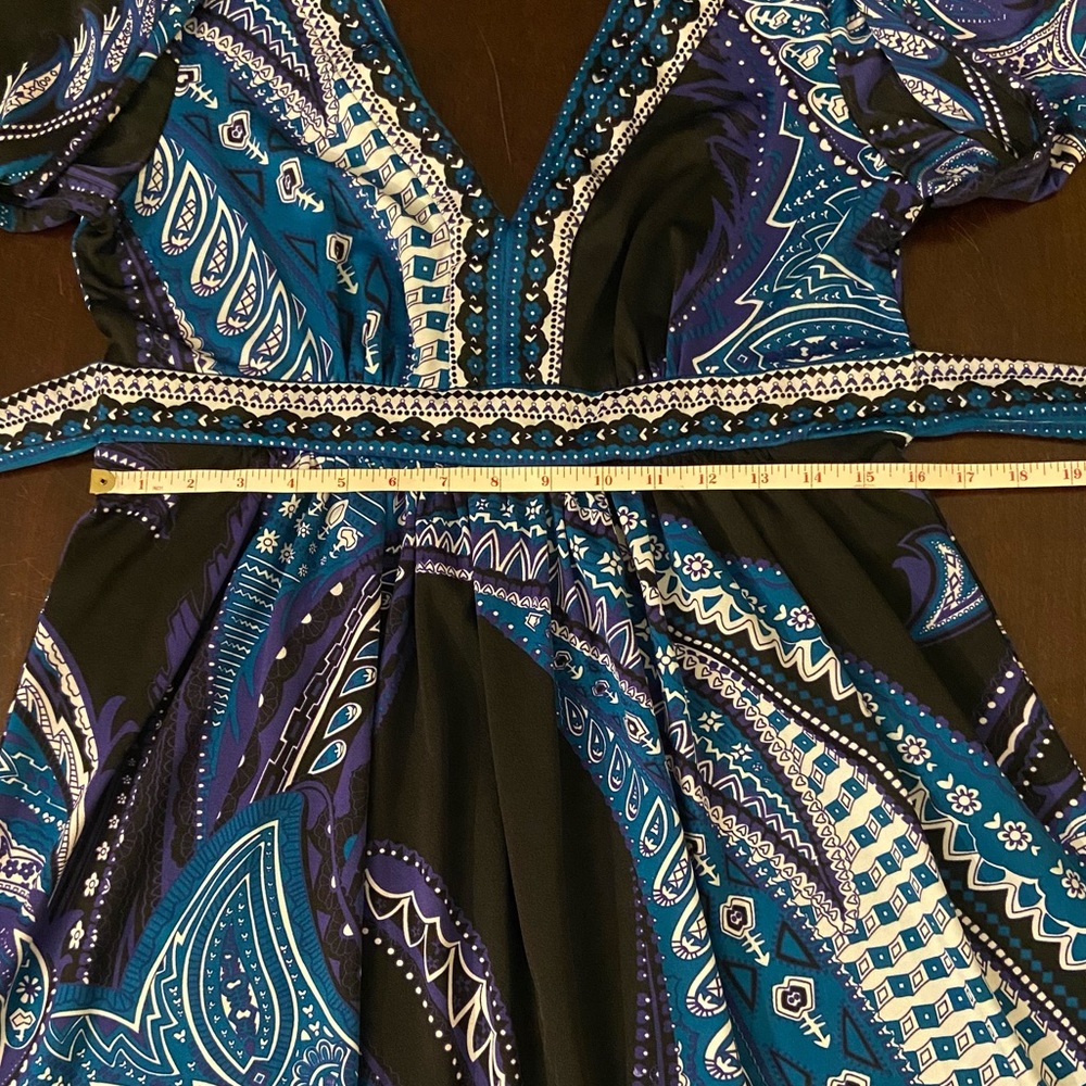 New York & Company Blue and Black Midi Dress - Picture 12 of 16